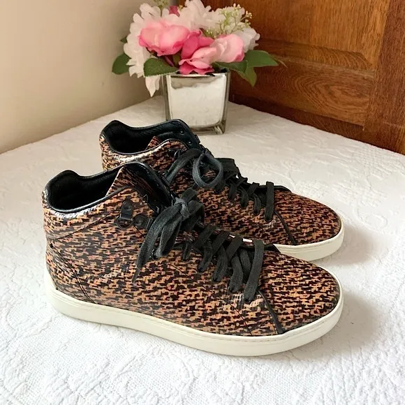 Rag &amp; Bone Kent Tweed Print High Top Sneakers 38 US 8