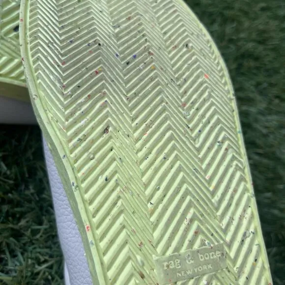 Rag &amp; Bone RB1 Revival Low Top Recycled Sneaker Real Leather Shoes Yellow sze 38