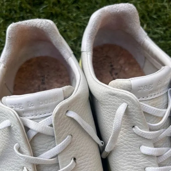 Rag &amp; Bone RB1 Revival Low Top Recycled Sneaker Real Leather Shoes Yellow sze 38