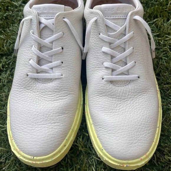 Rag &amp; Bone RB1 Revival Low Top Recycled Sneaker Real Leather Shoes Yellow sze 38