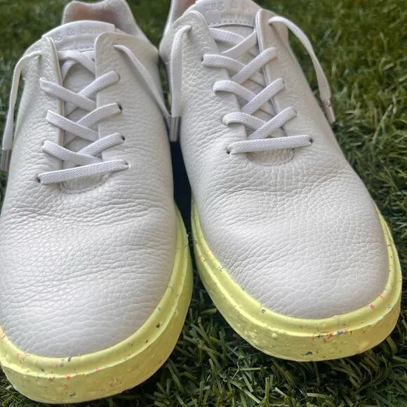 Rag &amp; Bone RB1 Revival Low Top Recycled Sneaker Real Leather Shoes Yellow sze 38