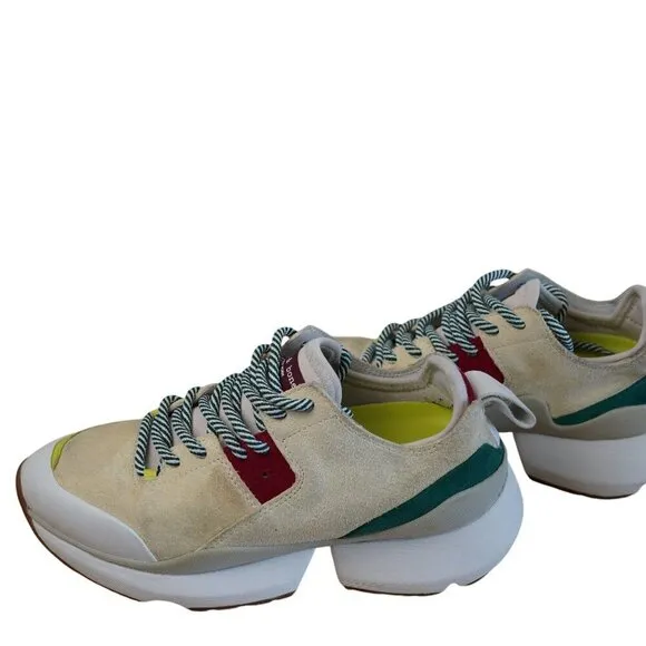Rag &amp; Bone Womens Manston Runner Chunky Sole Sneakers Beige/Multi Color Suede &amp;