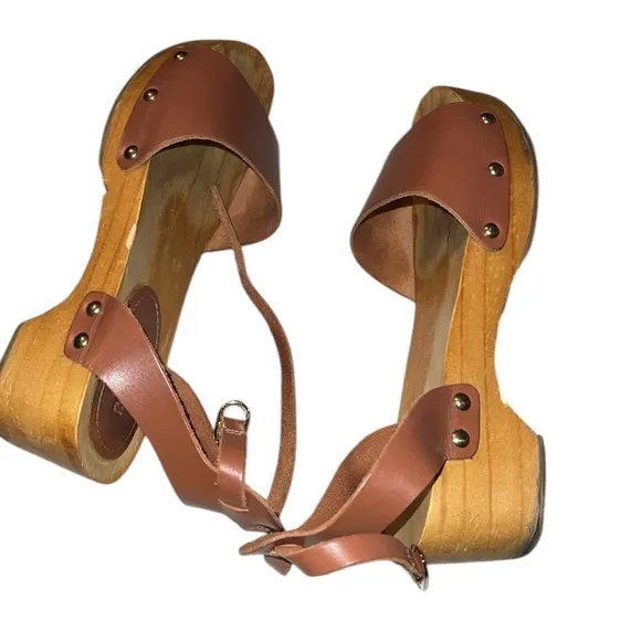 Rag &amp; Co Brown Leather Women's Sandals Size 8