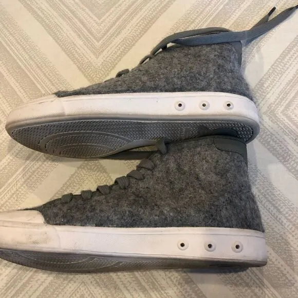 Rag &amp; Bone Gray Felt High Top Sneakers - Size 38