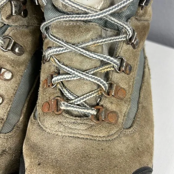 Raichle Outdoors Collection Steel Toe Suede and Green Hiking Boots Size 11M