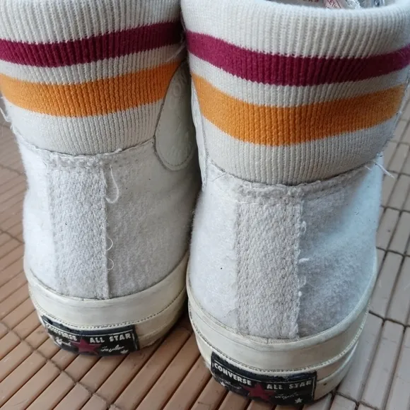 Rare Converse All Star Chuck Taylor White Wool High Top Sneakers Men's S…