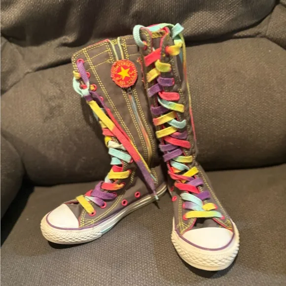 RARE Converse High-Tops with Multicolor Laces