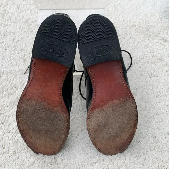 Rare Justin Lace up Roper 8E wide black