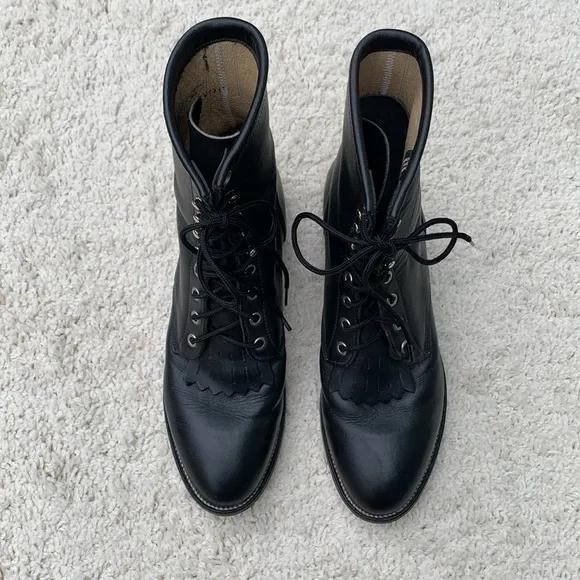 Rare Justin Lace up Roper 8E wide black