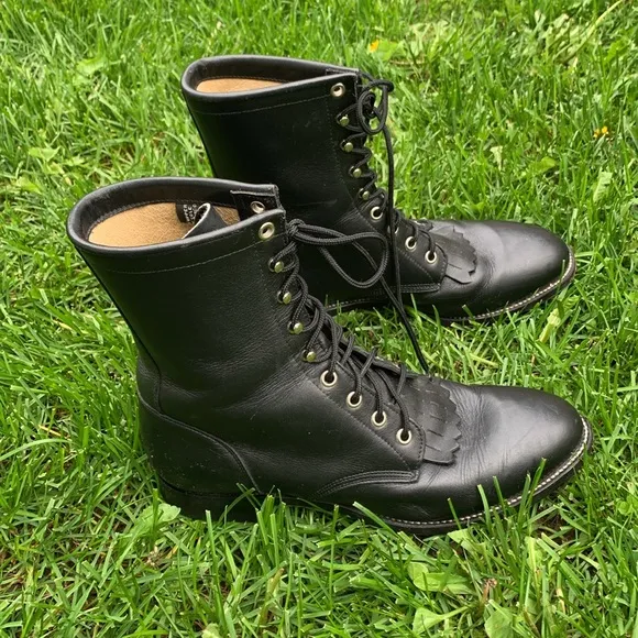 Rare Justin Lace up Roper 8E wide black