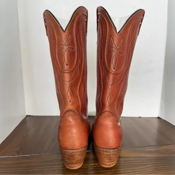 RARE Vintage 70’s Dingo Acme Western Square Toe Leather Boots 8.5 D Made in USA