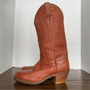 RARE Vintage 70’s Dingo Acme Western Square Toe Leather Boots 8.5 D Made in USA