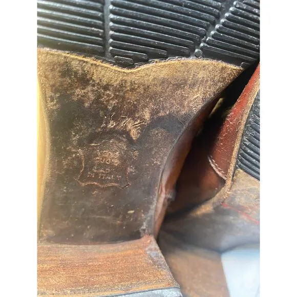 Rare Vintage Edouard Jerrald &quot;Jerry&quot; Brown Leather boots 70's