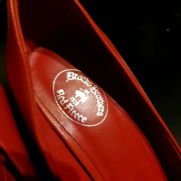 Red Fleece Leather Pump by BROOKS BROTHERS