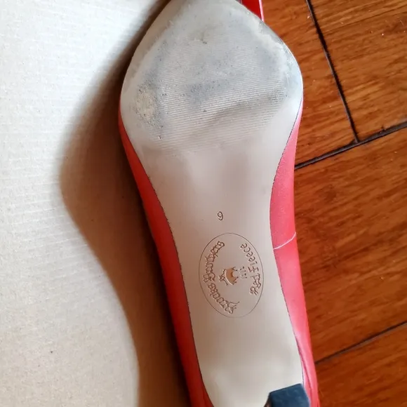Red Fleece Leather Pump by BROOKS BROTHERS