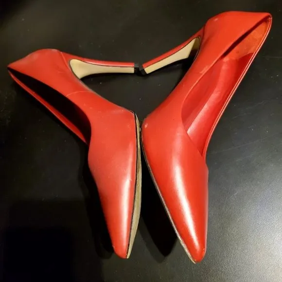 Red Fleece Leather Pump by BROOKS BROTHERS