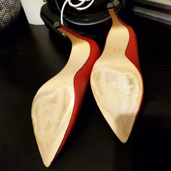 Red Fleece Leather Pump by BROOKS BROTHERS