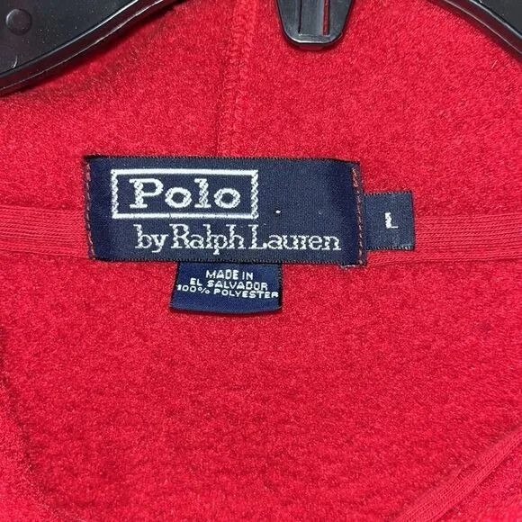 Red Polo by Ralph Lauren soft full zipper Fleece Hooded Hoodie sweatshirt shoes