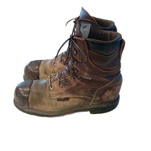RED WING 2414 Steel Toe SUPERSOLE Leather Work Boots 12 D made in USA Goretex