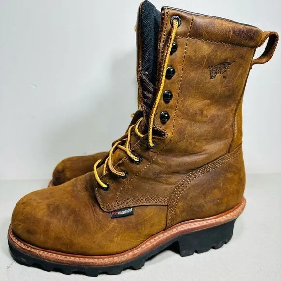 Red Wing 4417 Loggermax Work Boots Mens 9D Waterproof Steel Toe Insulated