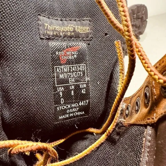 Red Wing 4417 Loggermax Work Boots Mens 9D Waterproof Steel Toe Insulated
