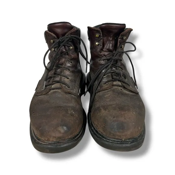 Red Wing 606 Leather Work Boots Brown Lace Up USA Outdoor Supersole 2.0 Sz 10