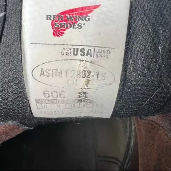 Red Wing 606 Leather Work Boots Brown Lace Up USA Outdoor Supersole 2.0 Sz 10
