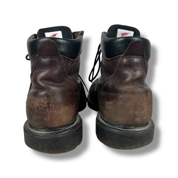 Red Wing 606 Leather Work Boots Brown Lace Up USA Outdoor Supersole 2.0 Sz 10