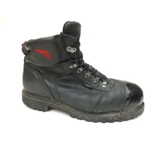 Red Wing 971 Truwelt Vibram 6&quot; Boots Black Leather Steel Toe Men's 11.5 EE