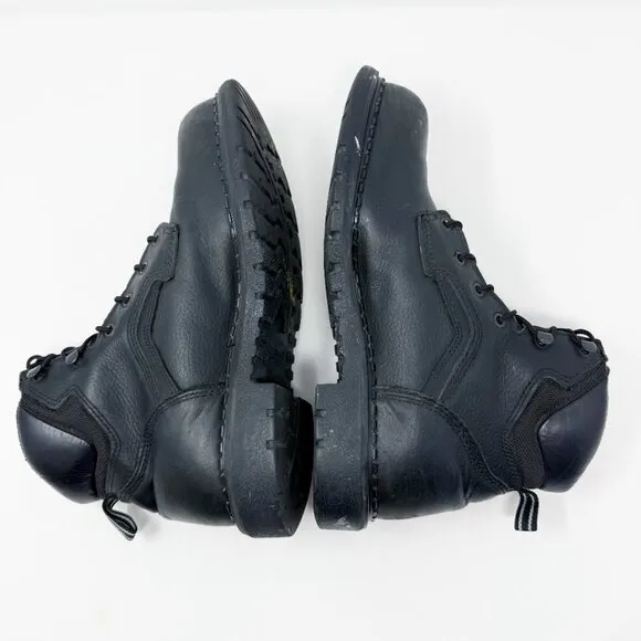Red Wing Black Leather Steel Toe Safety Boots Men's Size 9.5 Lace Up Made in USA
