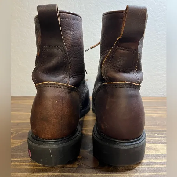 Red Wing Boots ANSI Z41 PT91 Steel Toe Brown Leather Men’s Sz 12D Made In USA