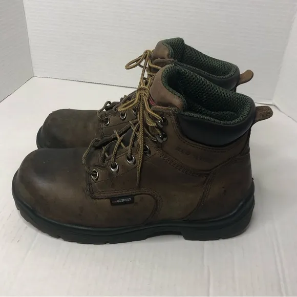 Red Wing Boots Mens Size 7 Steel Toe Waterproof Brown Leather Work