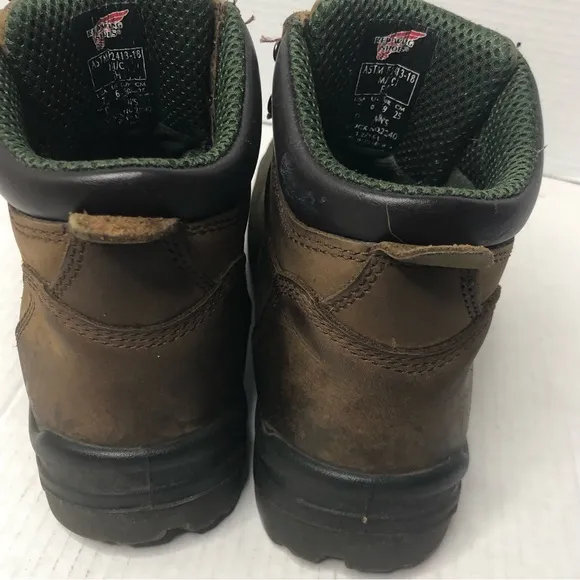 Red Wing Boots Mens Size 7 Steel Toe Waterproof Brown Leather Work