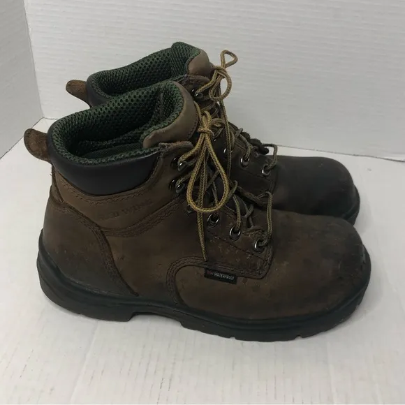 Red Wing Boots Mens Size 7 Steel Toe Waterproof Brown Leather Work