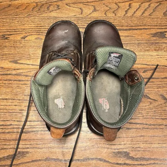 Red Wing Brown Leather Steel King Toe Work Boots Men’s 9.5