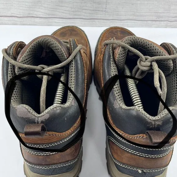 Red Wing Brown‎ Leather Steel Safety Toe Rubber Sole Lace Up Ankle Boots Sz 11