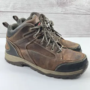 Red Wing Brown‎ Leather Steel Safety Toe Rubber Sole Lace Up Ankle Boots Sz 11