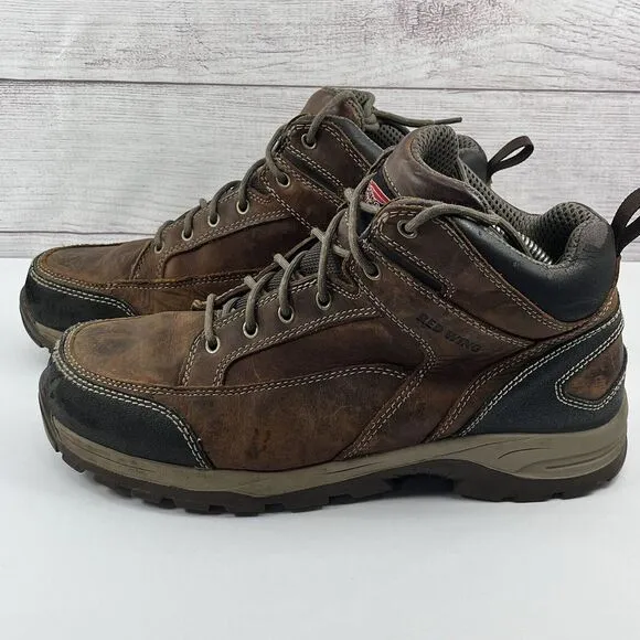 Red Wing Brown‎ Leather Steel Safety Toe Rubber Sole Lace Up Ankle Boots Sz 11