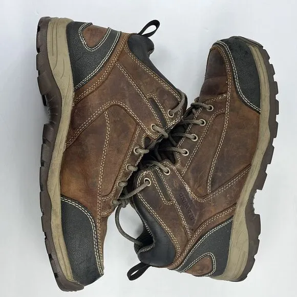 Red Wing Brown‎ Leather Steel Safety Toe Rubber Sole Lace Up Ankle Boots Sz 11
