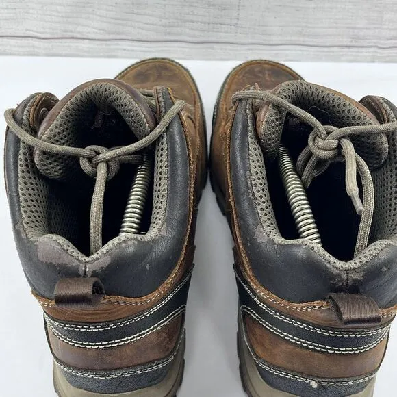Red Wing Brown‎ Leather Steel Safety Toe Rubber Sole Lace Up Ankle Boots Sz 11