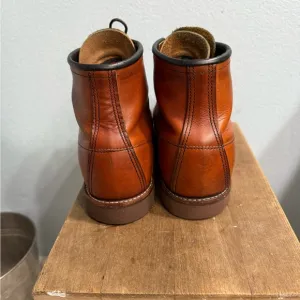 Red Wing Brown Leather Work Boots Moc-Toe Durable