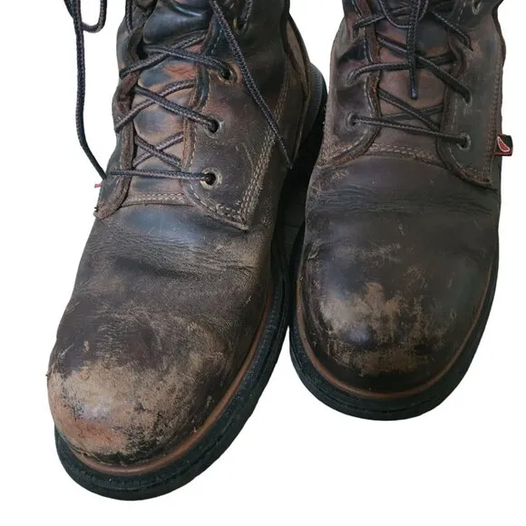 Red Wing Brown Steel Toe Boots 4200 Mens 7.5 F2413