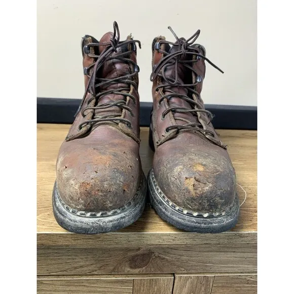 Red Wing Dyna Force Boots 10.5 Brown B2226 Leather Steel Toe Slip Resist READ