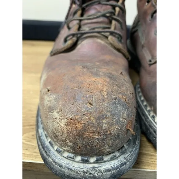 Red Wing Dyna Force Boots 10.5 Brown B2226 Leather Steel Toe Slip Resist READ