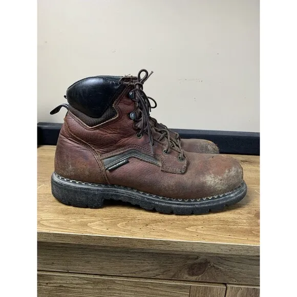 Red Wing Dyna Force Boots 10.5 Brown B2226 Leather Steel Toe Slip Resist READ