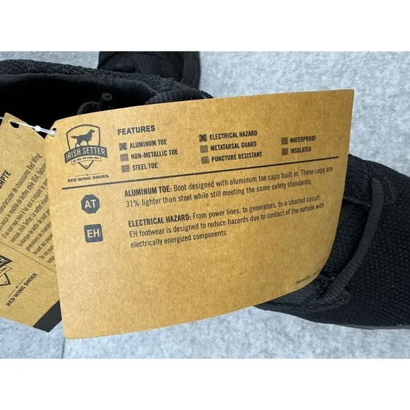Red Wing Irish Setter‎ Nisswa Women's 7.5 Aluminum Safety Toe Black Shoe Boot
