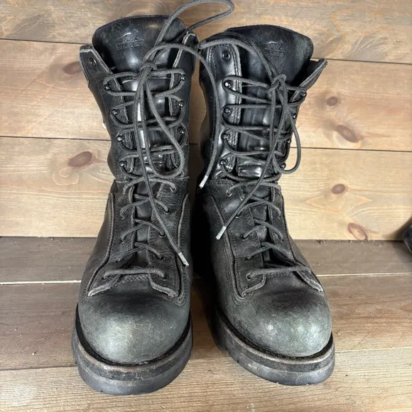 red wing mens size 8.5 shoes black leather waterproof inslulated tall work boots