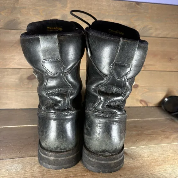 red wing mens size 8.5 shoes black leather waterproof inslulated tall work boots