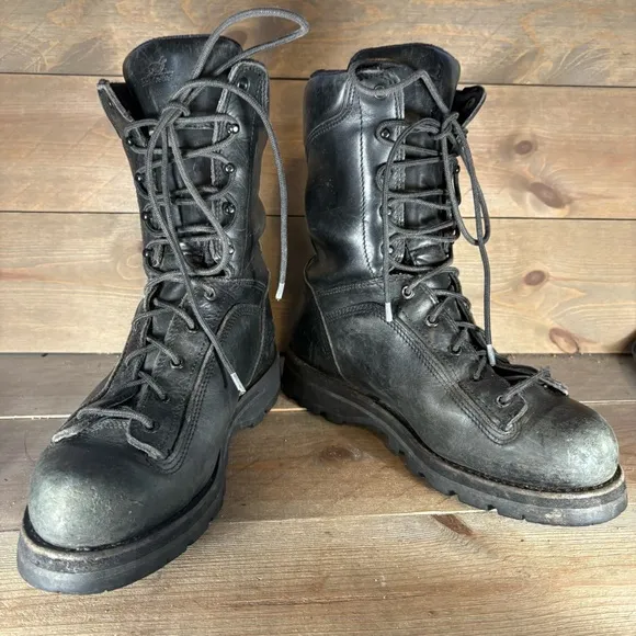 red wing mens size 8.5 shoes black leather waterproof inslulated tall work boots