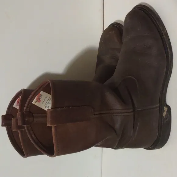 Red Wing Pecos Boots Roper Brown Leather Western Cowboy Work Shoes 494 Mens 10 D